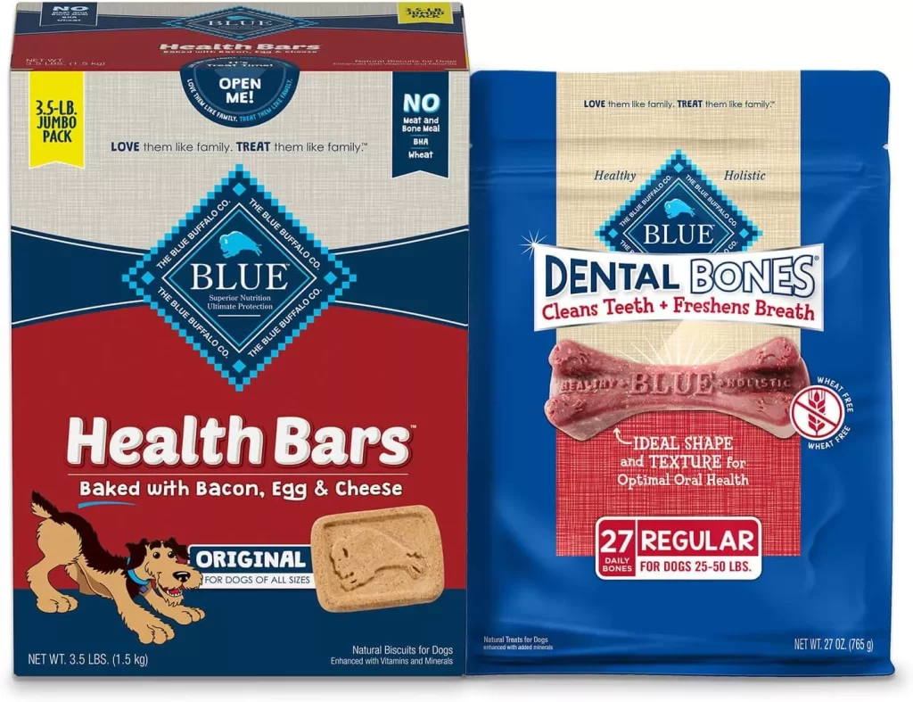  Blue Buffalo Health Bars and Dental Bones Dog Treats Variety Bundle 